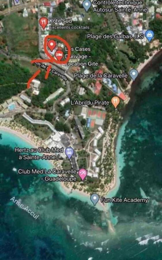 Le Sable Bleu - Evasion Tropicale A Sainte-Anne - Plage 5Min - Piscine - Parking - Logement Climatise - Vue Sur Les Palmiers - Parfait Pour Sejours En Famille Ou Entre Amis Extérieur photo