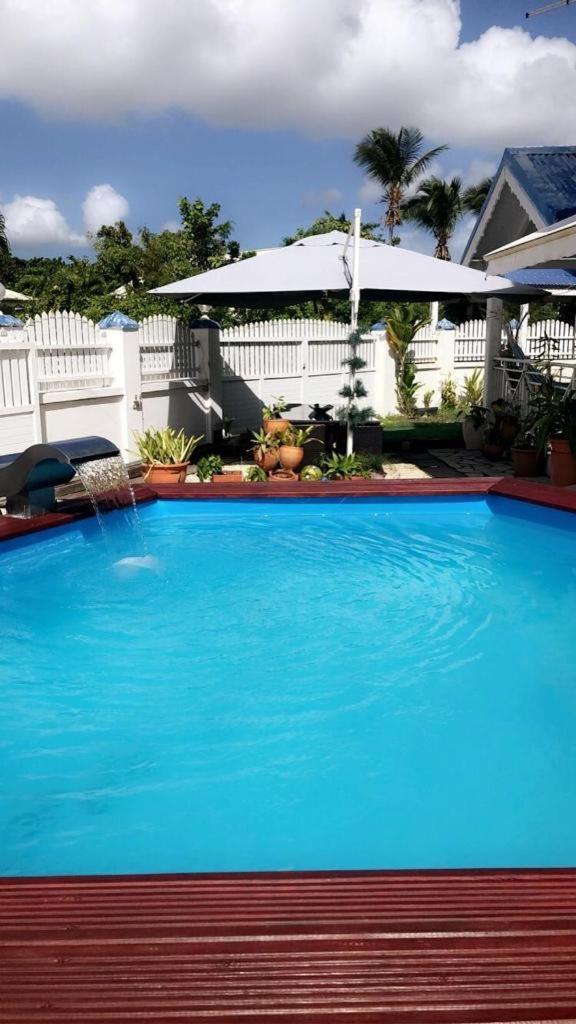 Le Sable Bleu - Evasion Tropicale A Sainte-Anne - Plage 5Min - Piscine - Parking - Logement Climatise - Vue Sur Les Palmiers - Parfait Pour Sejours En Famille Ou Entre Amis Extérieur photo